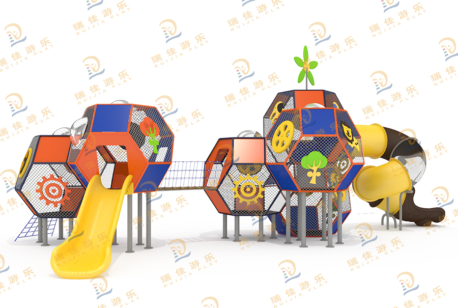 体能魔方拓展爬网滑梯组合